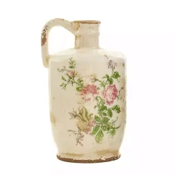 Sale Shabby Chic Ivory Floral Pitcher Vase Vases