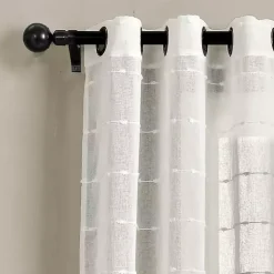 Kirklands Home Curtains & Drapes|Sheer Textured Curtain Panel Set, 84 in White