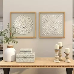Kirklands Home Framed Art|Shell Design Shadow Box 2-pc. Wall Art