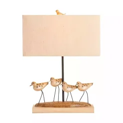 Kirklands Home Table Lamps|Shore Birds Hand Carved Table Lamp Tan