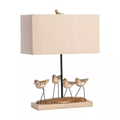 Kirklands Home Table Lamps|Shore Birds Hand Carved Table Lamp Tan