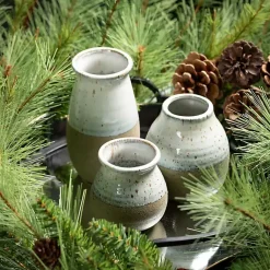 Outlet Short Terracotta Two-Tone Speckled Vases, Set of 3 Vases