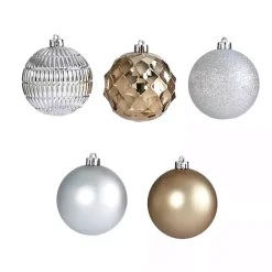Sale Silver and Gold Shatterproof Ornaments, Set of 40 Christmas Ornaments
