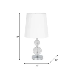 Kirklands Home Table Lamps|Silver Crystal Orb Table Lamps, Set of 2 White