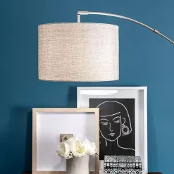 Kirklands Home Floor Lamps|Curved Floor Lamp with Marble Base Silver