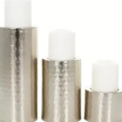 Clearance Hammered Metal Candle Holders, Set of 3 Candle Holders