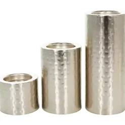 Clearance Hammered Metal Candle Holders, Set of 3 Candle Holders