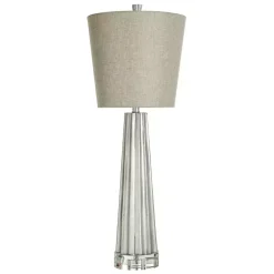 Kirklands Home Buffet Lamps|Silver Leaf Tapered Buffet Lamp Tan