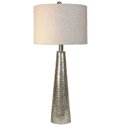 Kirklands Home Table Lamps|Silver Mercury Glass Cone Table Lamp White