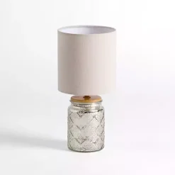 Kirklands Home Table Lamps|Silver Mercury Glass Mini Table Lamp White