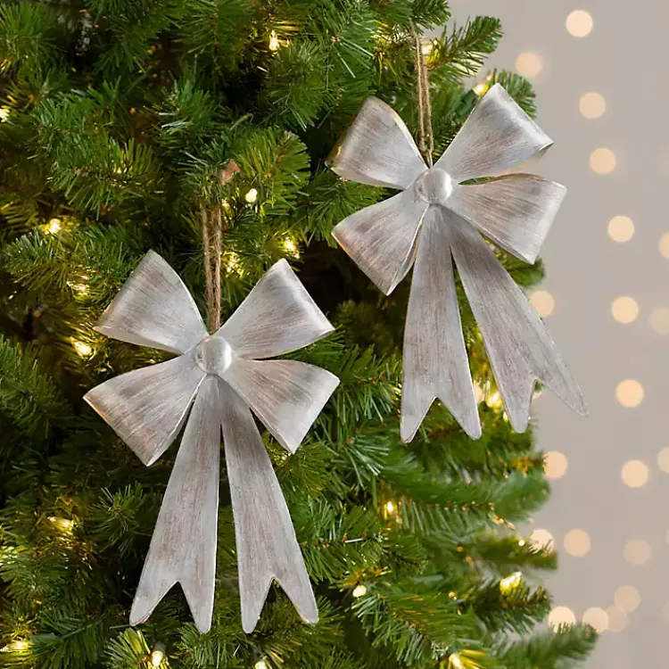 Best Metal Bow Ornaments, Set of 2 Christmas Ornaments