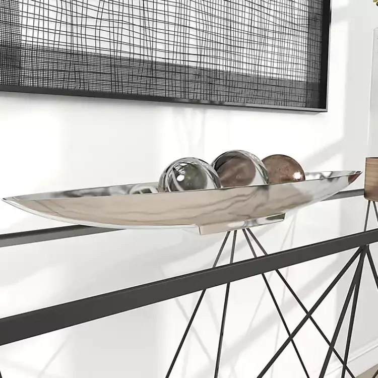 Metallic Canoe Tray Decorative Trays