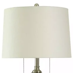 Kirklands Home Table Lamps|Silver Ribbed Glass Table Lamp White