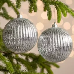 Ridged 6 in. Tree Ornaments, Set of 2 Christmas Ornaments
