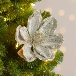 New Sequin Magnolia Picks, Set of 2 Christmas Tree Decorations