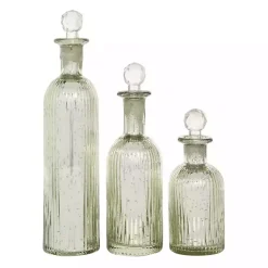 Sale Soda Lime Glass Bottle Vases, Set of 3 Vases