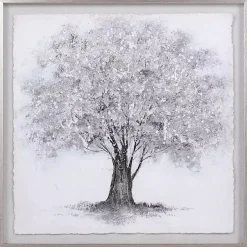 Kirklands Home Framed Art|Silver Tree Rice Paper Framed Art Print