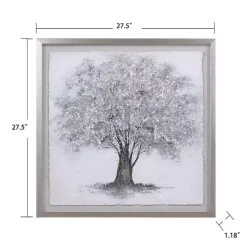 Kirklands Home Framed Art|Silver Tree Rice Paper Framed Art Print