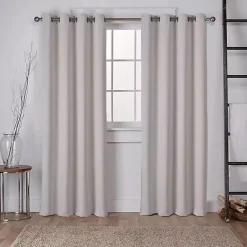 Kirklands Home Curtains & Drapes|Twill Blackout Curtain Panel Set, 84 in. Silver