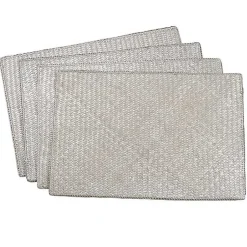 Kirklands Home Table Linens|Woven Water Hyacinth Placemats, Set of 4 Silver