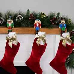 Best Sitting Nutcrackers Stocking Holders, Set of 3 Christmas Stockings & Stocking Holders