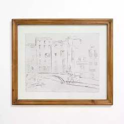 Kirklands Home Framed Art|Sketched City Street Framed Art Print White