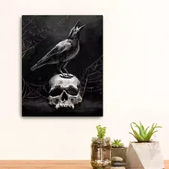 Skull & Raven Canvas Art Print, 16x20 Halloween