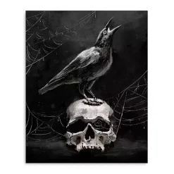 Skull & Raven Canvas Art Print, 24x30 Halloween