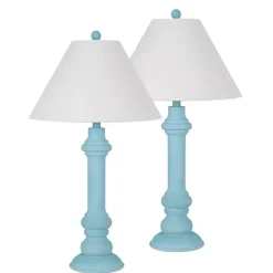 Kirklands Home Table Lamps|Sky Blue Coastal Ariel Table Lamps, Set of 2