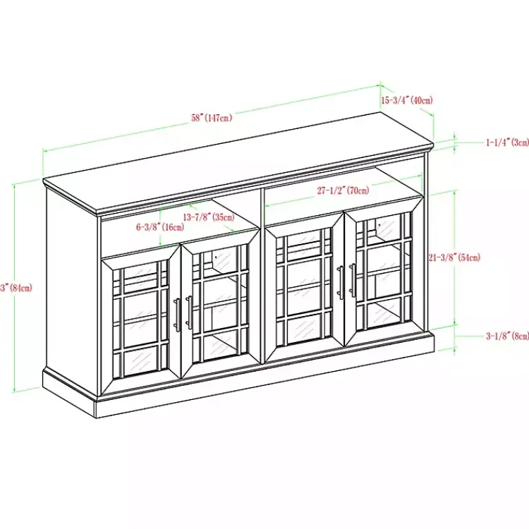 Kirklands Home Tv Stands & Media Consoles|Slate Glass Door Classic TV Stand Gray