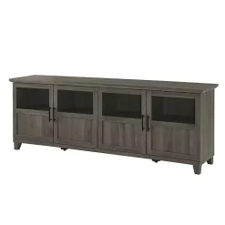 Kirklands Home Tv Stands & Media Consoles|Slate Glass Paneled Door TV Stand Gray