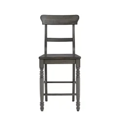Kirklands Home Bar Stools & Counter Height Stools|Slate Ladder Back Counter Stools, Set of 2 Gray