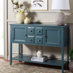 Kirklands Home Cabinets & Sideboards|Slate Teal 4-Drawer Charlotte Sideboard Blue
