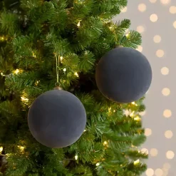 Online Slate Velvet Ball 2-pc. Ornament Set, 4 in. Christmas Ornaments