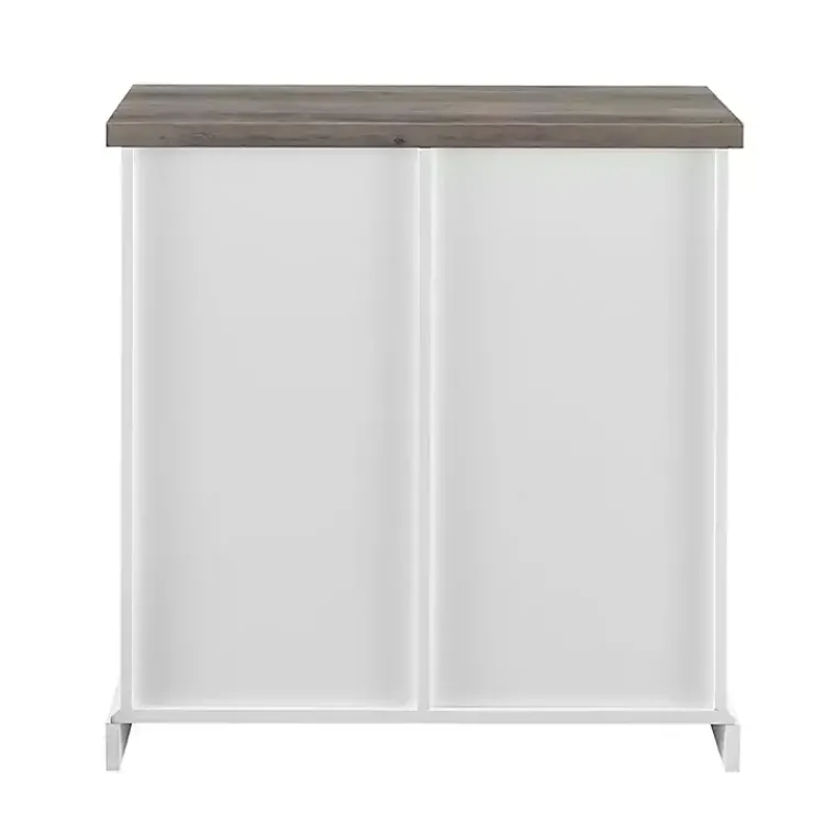 Kirklands Home Cabinets & Sideboards|Slatted Sliding Barn Door White and Cabinet Gray
