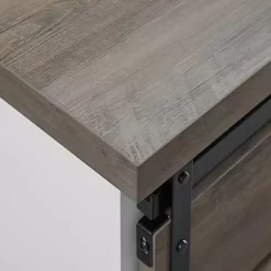 Kirklands Home Cabinets & Sideboards|Slatted Sliding Barn Door White and Cabinet Gray