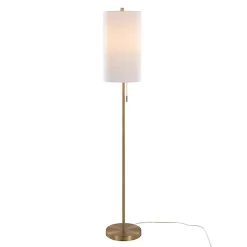 Kirklands Home Floor Lamps|Slim Gold Modern Floor Lamp White
