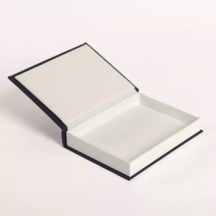 Hot Small Navy Linen Book Box Baskets & Boxes