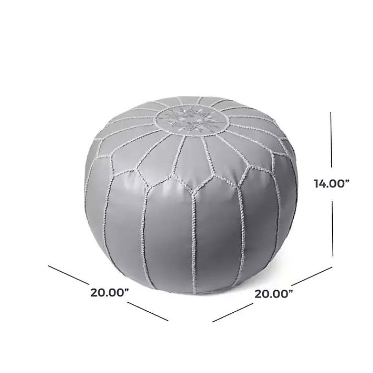 Best Smoke Moroccan Leather Pouf Poufs & Floor Cushions