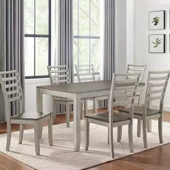 Kirklands Home Dining Sets|Smoked Alabaster and Honey Wood 7-pc. Dining Set