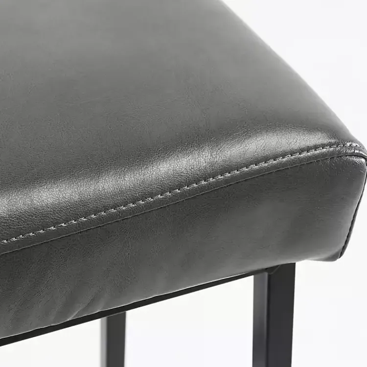 Kirklands Home Bar Stools & Counter Height Stools|Smokey Faux Leather Counter Stools, Set of 2 Gray