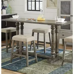 Kirklands Home Dining Tables|Smokey Oak Wood Chandler Counter Height Table