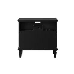 Kirklands Home Nightstands|Smooth 2-Drawer Wood Nightstand Black