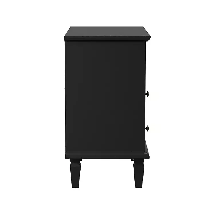 Kirklands Home Nightstands|Smooth 2-Drawer Wood Nightstand Black