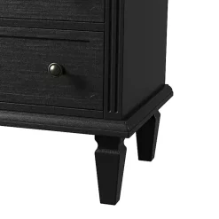 Kirklands Home Nightstands|Smooth 2-Drawer Wood Nightstand Black