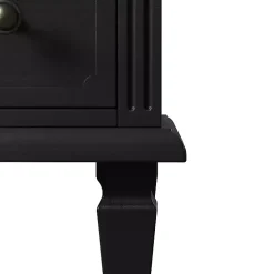 Kirklands Home Nightstands|Smooth 2-Drawer Wood Nightstand Black