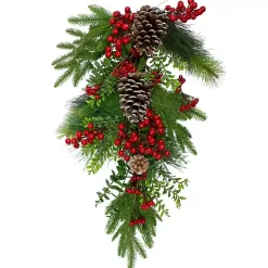 Hot Snow Berry Pine Teardrop Christmas Swag Christmas Wreaths