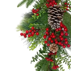 Hot Snow Berry Pine Teardrop Christmas Swag Christmas Wreaths