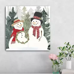 Sale Snow Couple with Wreath Canvas Art Print Christmas Art & Wall Decor
