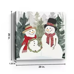 Sale Snow Couple with Wreath Canvas Art Print Christmas Art & Wall Decor
